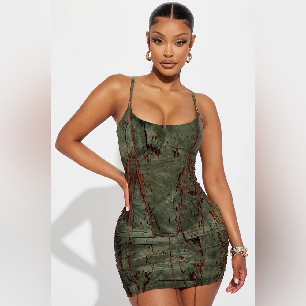 New Destiny Skirt Set - Olive Small - Picture 6 of 8